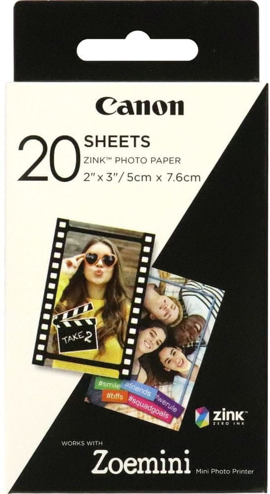 Levně Canon ZP-2030 20 ks ZINK fotopapírů pro Zoemini (50 × 76 mm) (3214C002)