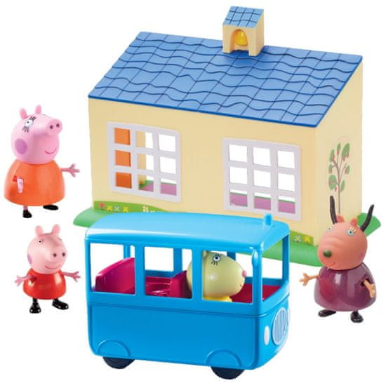 TM Toys Peppa Pig Škola a školní autobus hrací set