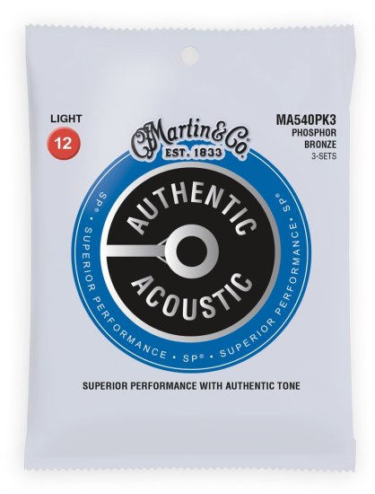 Martin Authentic SP 92/8 Phosphor Bronze Light - 3 Packs Kovové struny pro akustickou kytaru