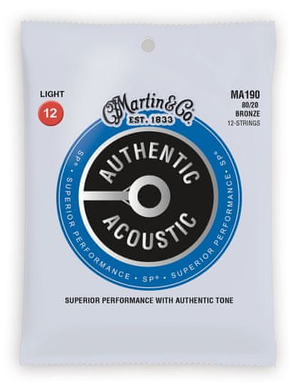 Martin Authentic SP 80/20 Bronze 12-String Light Struny pro dvanáctistrunnou kytaru
