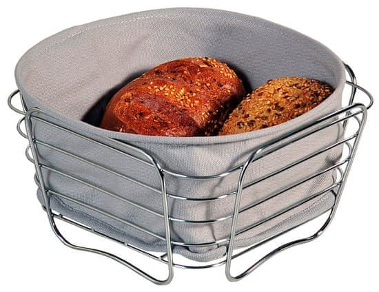 Kesper Chromový košík na chléb s bavlněnou vložkou, malý