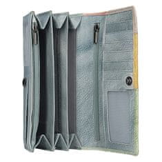 Lagen Dámská kožená peněženka V-17 Ocean Blue/Multi