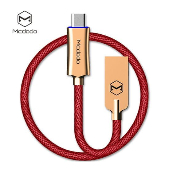 Mcdodo Knight Type-C datový kabel s inteligentním vypnutím napájení, 1 m, červená, CA-2883
