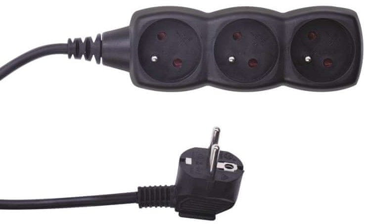 Levně Emos Prodlužovací kabel, 3 zásuvky, 1,5 m, černý