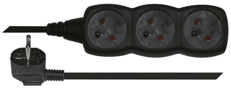 Emos Prodlužovací kabel, 3 zásuvky, 3 m, černý