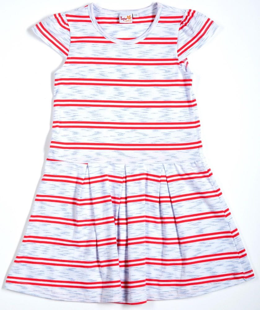 Topo dívčí šaty 116 šedá/červená