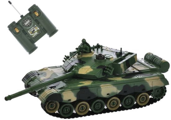 Mikro hračky RC tank 26cm 1:28 40MHz zeleno-hnědý na baterie