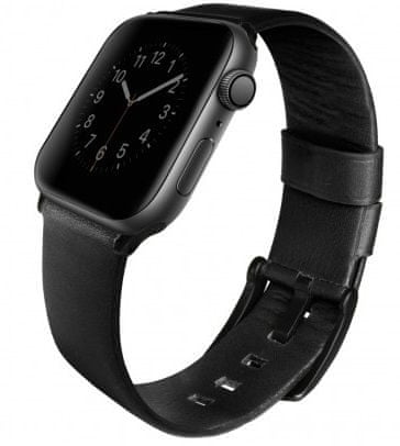 UNIQ Mondain kožený řemínek Apple Watch 44/42mm Midnight, UNIQ-44MM-MONBLK