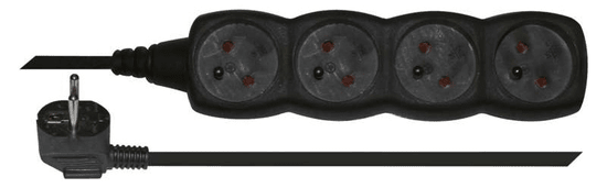 Emos Prodlužovací kabel, 4 zásuvky, 5 m, černý