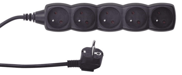 Emos Prodlužovací kabel, 5 zásuvek, 3 m, černý