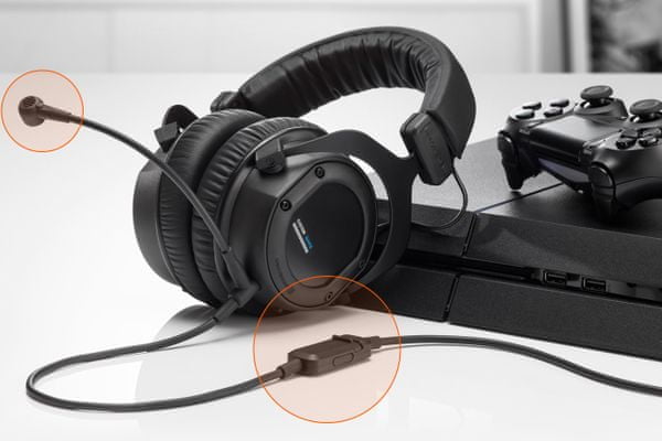 přenosná kabelová designová sluchátka beyerdynamic custom game herní sluchátka profi mikrofon maximální ovládání k pc nebo ke konzoli