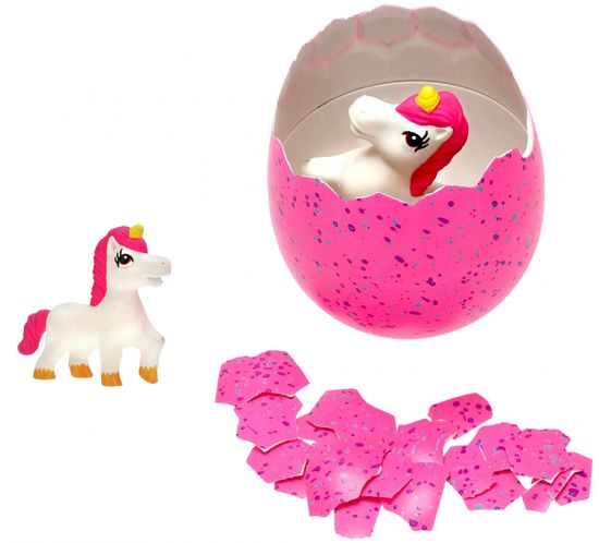 Mikro hračky Jednorožec líhnoucí a rostoucí ve vajíčku MEGA 20cm,růžová