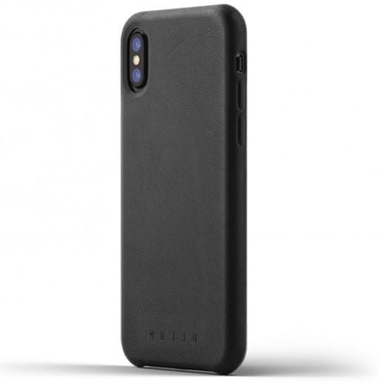Mujjo Full Leather Case pro iPhone X - černý, MUJJO-CS-095-BK