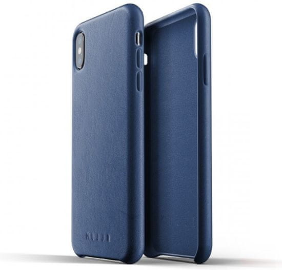 Mujjo Full Leather Case pro iPhone X - modrý, MUJJO-CS-095-BL