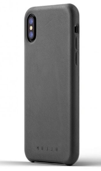 Mujjo Full Leather Case pro iPhone X - šedý, MUJJO-CS-095-GY - zánovní
