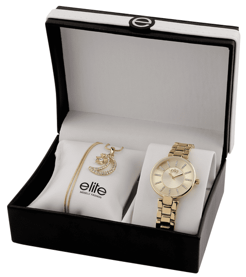 Elite Models dámská sada hodinek a náhrdelníku E55024-102