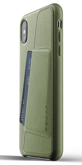 Mujjo Full Leather Wallet Case pro iPhone XS Max - olivový, MUJJO-CS-102-OL
