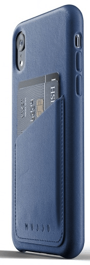 Mujjo Full Leather Wallet Case pro iPhone XR - modrý, MUJJO-CS-104-BL