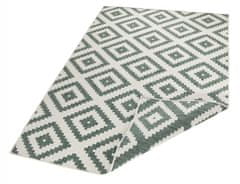 NORTHRUGS Kusový koberec Twin-Wendeteppiche 103131 grün creme – na ven i na doma 80x150