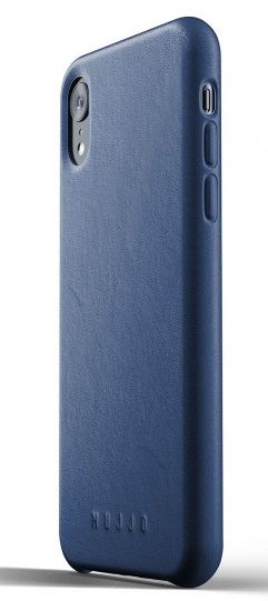 Mujjo Full Leather Case pro iPhone XR - modrý, MUJJO-CS-105-BL
