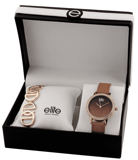 Elite Models dámská sada hodinek a náramku E55182-812