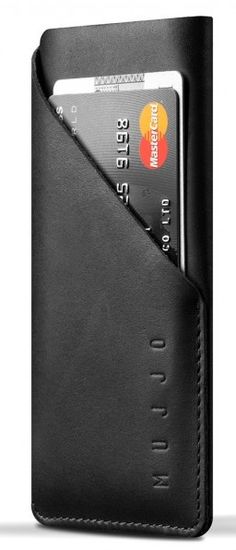 Mujjo Leather Wallet Sleeve pro iPhone X - černý, MUJJO-SL-103-BK