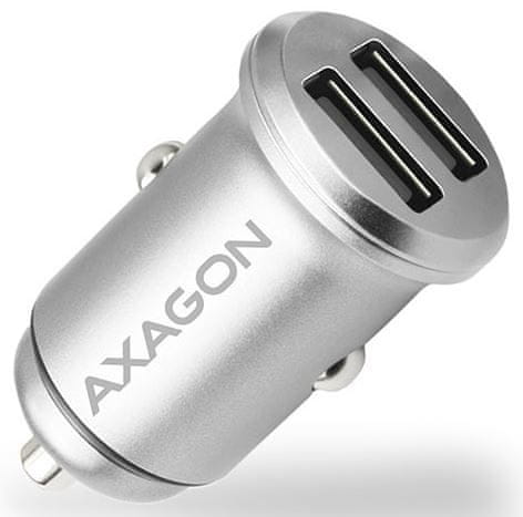 AXAGON PWC-5V4, mini SMART nabíječka do auta, 2× port 5 V - 2,4 A + 2.4 A, 24 W, PWC-5V4