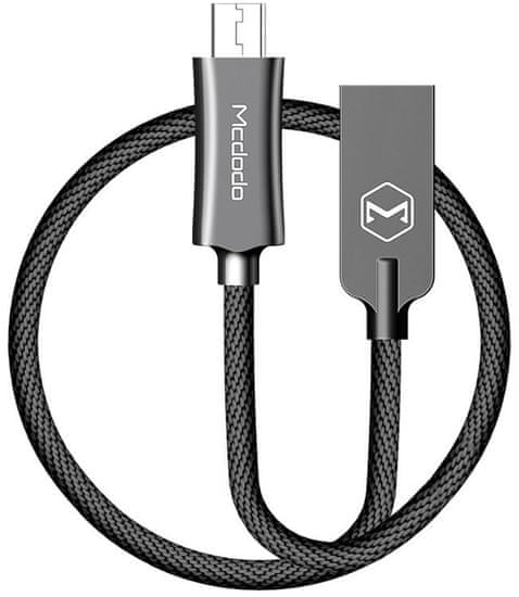 Mcdodo Knight Micro USB datový kabel, 1 m, černá, CA-4400