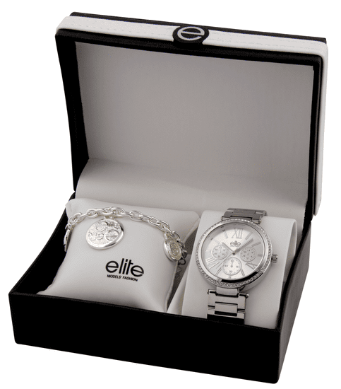 Elite Models dámská sada hodinek a náramku E54794-204