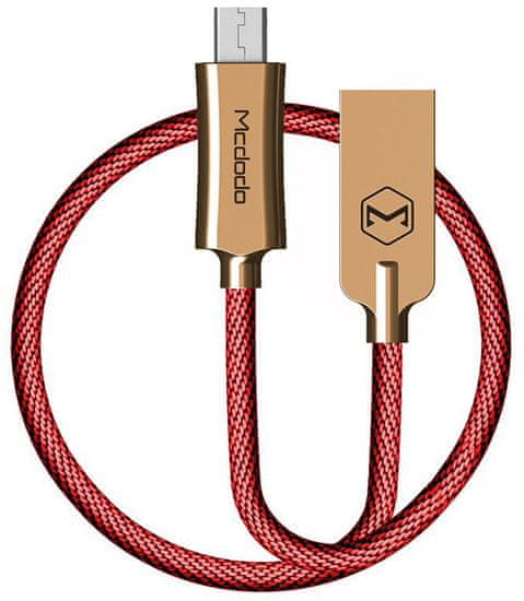 Mcdodo Knight Micro USB datový kabel, 1,5 m, červená, CA-4405
