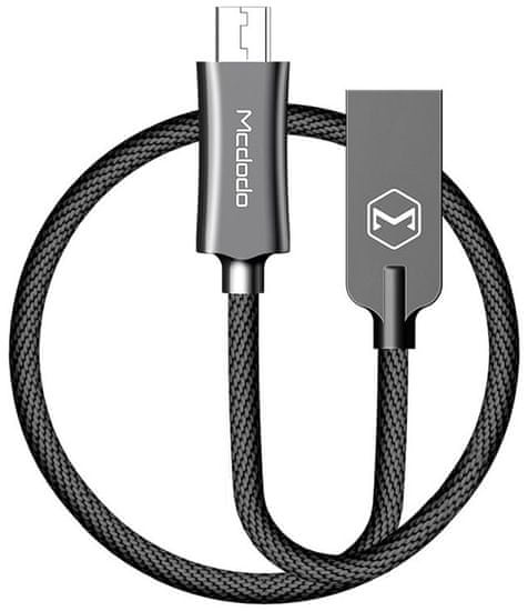 Mcdodo Knight Micro USB datový kabel, 2 m, černá, CA-4406