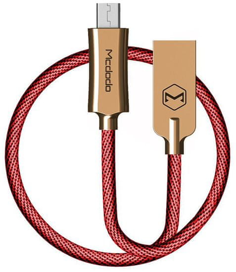 Mcdodo Knight Micro USB datový kabel, 2 m, červená, CA-4408