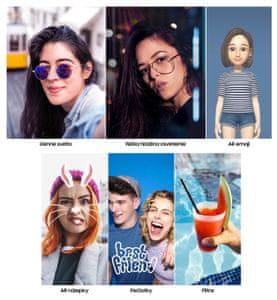 Samsung Galaxy A50, 3D animované emoji, filtry, nálepky, kvalitní selfie kamera