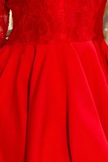 Numoco Dámské šaty 210-6 + Ponožky Gatta Calzino Strech, červená, XXXXL