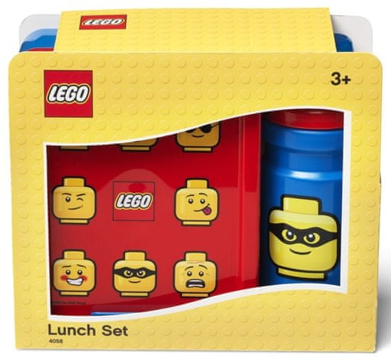 LEGO Iconic Classic svačinový set láhev a box - červená/modrá