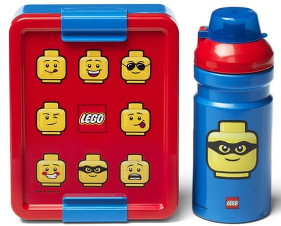 LEGO Iconic Classic svačinový set láhev a box - červená/modrá