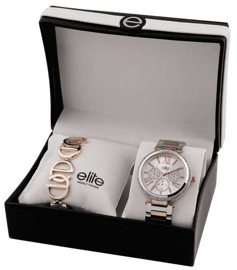 Elite Models dámská sada hodinek a náramku E54794-304