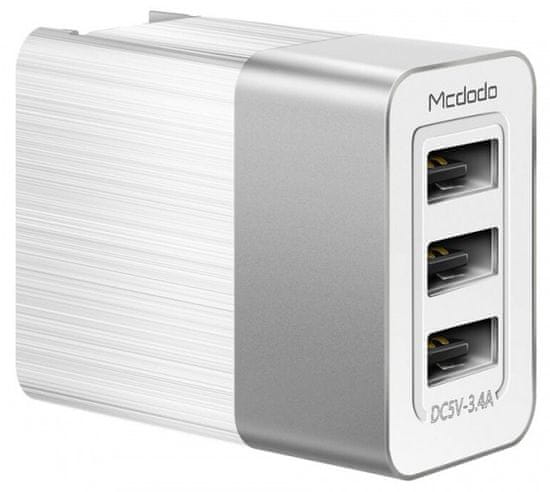 Mcdodo Cube nabíječka 3xUSB bez kabelu, 3,4A, bílá, CH-5340