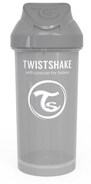 Twistshake Láhev s brčkem 360 ml 12+m Pastelově šedá