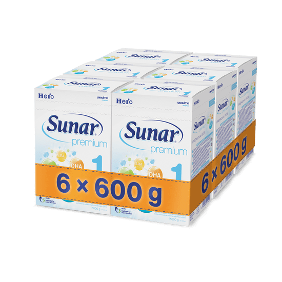 Sunar kojenecké mléko Premium 1 - 6 x 600g
