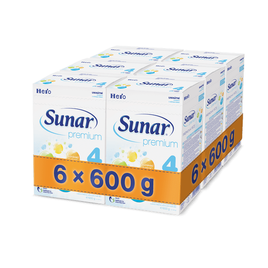 Sunar kojenecké mléko Premium 4 - 6 x 600g