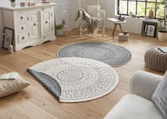 NORTHRUGS Kusový koberec Twin-Wendeteppiche 103143 creme grau kruh – na ven i na doma 140x140 (průměr) kruh
