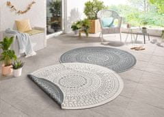NORTHRUGS Kusový koberec Twin-Wendeteppiche 103143 creme grau kruh – na ven i na doma 140x140 (průměr) kruh