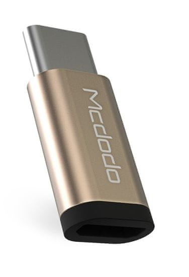 Mcdodo redukce z microUSB na USB-C (11x25x5 mm), zlatá, OT-2150