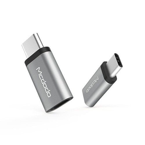 Mcdodo redukce z microUSB na USB-C (11x25x5 mm), stříbrná, OT-2152