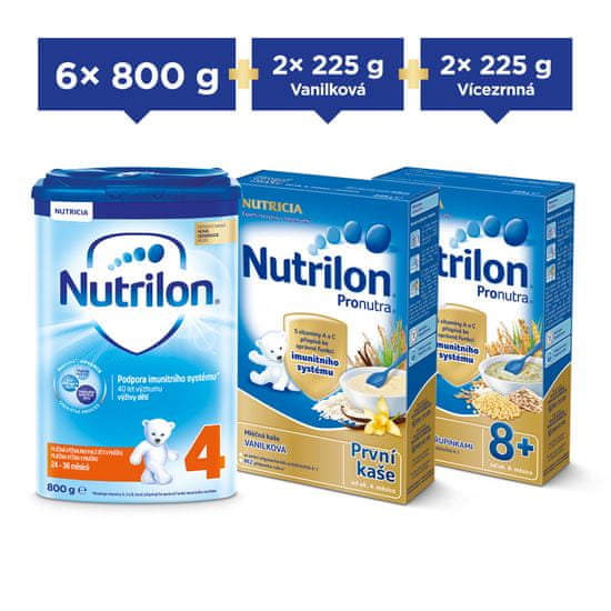Nutrilon 4 batolecí mléko 6x 800g + Nutrilon kaše 4x 225g