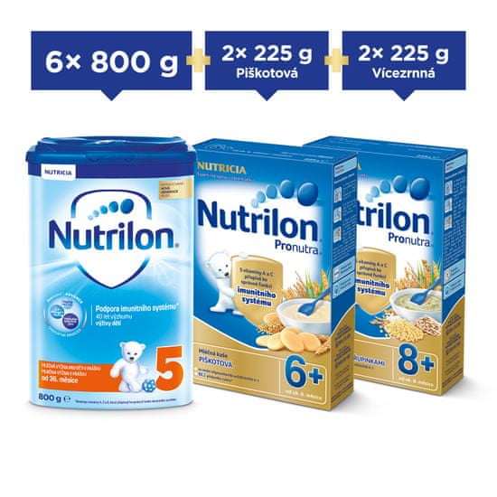 Nutrilon 5 dětské mléko 6x 800g + Nutrilon kaše 4x 225g