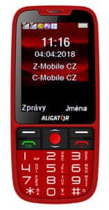 Aligator A890 GPS Senior, mobil pro důchodce, SOS tlačítko, SOS Locator, GPS.