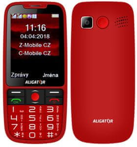 Aligator A890 GPS Senior, mobil pro seniory, velká tlačítka, SOS tlačítko, jednoduché ovládání, velká paměť, GPS, Dual SIM