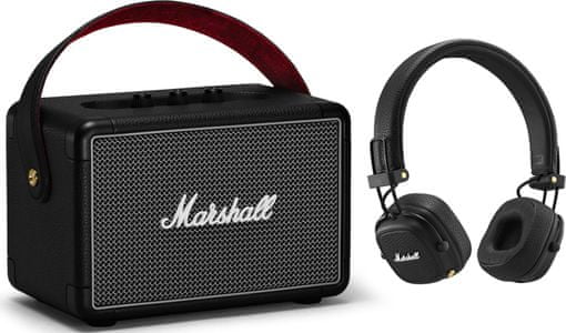 marshall summer bundle exkluzivní set reproduktoru kilburn a sluchátek major III s Bluetooth dosah 10 m špičkové zvukové vlastnosti přenosné